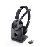 Wireless Headset, Bluetooth Headset with Noise Cancelling Microphone, Best Headphones with Mic Mute & USB Dongle for PC/Computer/Laptop/Cell Phones/Remote Work/Call Center - Retail: $56