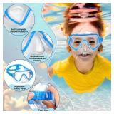 4 Pcs Kids Nose Goggles Swim Goggles with Nose Cover for 3-8 Tempered Glass Snorkel Dive Mask Anti Fog with Elastic Strap No Leak Swimming Mask for Summer Diving Snorkeling(Vivid Colors) - Retail: $1,