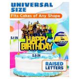 Video Game Cake Topper Decorations - Vibrant Glitter Cardboard Gamer Cake Topper, Eye-Catching Design, Firm Installation & Easy Adjusting, Sturdy Plastic Stick - Birthday Decorations for Boys & Girls 