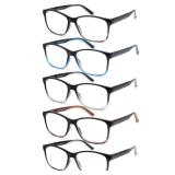 5 Pack Blue Light Blocking Reading Glasses for Men with Spring Hinge 2.5 Fashion Large Wide Computer Readers for Men - Retail: $22