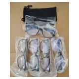 5 Pack Blue Light Blocking Reading Glasses for Men with Spring Hinge 2.5 Fashion Large Wide Computer Readers for Men - Retail: $22