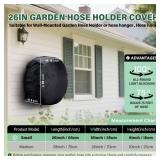 Wall-Mounted Hose Holder Cover - Fits Standard 5/8 Hoses (0-75 ft), Extends Hose & Hook Lifespan - Weatherproof Protection Against Rain, Sun & Snow - Black Cover Only - Retail: $17"