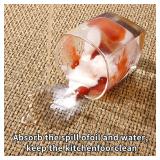 Non-Slip Corner Kitchen Rug - Super Absorbent Braided Floor Mat for Sink Areas, Washable Circular Sector Mat with Rubber Backing, Imitation Linen Kitchen Carpet (Taupe, Radius 31