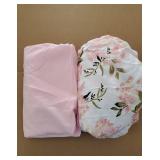 Crib Sheets Girl 2 Pack Set, 2 Pack Toddler Bed Sheets Set, Floral Print Fitted Crib Sheet for Standard Crib & Toddler Mattress, Size 28 x 52 inches, Pink N Floral - Retail: $15