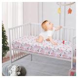 Crib Sheets Girl 2 Pack Set, 2 Pack Toddler Bed Sheets Set, Floral Print Fitted Crib Sheet for Standard Crib & Toddler Mattress, Size 28 x 52 inches, Pink N Floral - Retail: $15