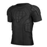 Padded Football Shirt Padded Compression Shirt Football Rib Protectors Undershirt Padded for Rugby Lacrosse Baseball (Black, L) - Retail: $42