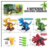 Dinosaur Toys for 3, 4, 5, 6, 7 Year Old Boys, Take Apart Toys with Electric Drill for Kids, STEM Educational Construction Building Toy, Ideal Birthday Christmas Easter Gifts, Incl Tyrannosaurus Rex -