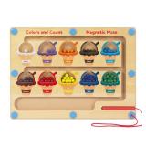 Magnetic Color & Number Maze - Montessori Wooden Color Matching Learning Counting Puzzle Board - Toddler Fine Motor Skills Toys for Boys Girls 3 4 5 Years Old - Retail: $10