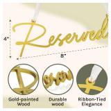 Gold Reserved Seating Signs For Chairs - 6 Pcs Row Reserved Signs For Wedding Chairs, Wood Church Sign For Wedding Ceremony Decoration - Retail: $14