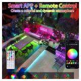 99ft Rope Lights for Outside, 300 LED String Light Outdoor Waterproof Plug in with Remote & APP Control, 16 Million Colors Changing Music Sync Fairy Lighting for Indoor Bedroom Christmas Decor - Retai
