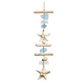 Sea Glass Wooden Nautical Wall Decor, Coastal Starfish Bathroom Decor Sea Shells, Driftwood Beach Room Decor for Home Indoor Outdoor, Coastal Wall Art for Living Room, Bedroom and Dining Room - Retail