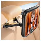 Baby Car Mirror for Backseat - [2025 Safest Triangle Hook Clip] Acrylic Car Seat Mirror for Rear Facing, 360Â° Rotation & Wide Clear View, 3S Quick Install, Newborn Baby Essentials Accessories - Ret
