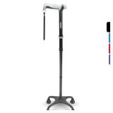 Quad Cane, Walking Cane with Ergonomic Handle Ever and Graceful 4-Pronged Base for Extra Stability, Adjustable Walking Sticks for Right or Left Handed Men & Women and Seniors - Retail: $24