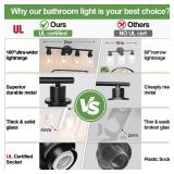 4-Light Bathroom Light Fixtures, Matte Black Modern Vanity Lights Over Mirror with Clear Glass Shade, Bathroom Wall Lamp for Mirror Kitchen Living Room Hallway Cabinet Porch Bedroom Reading. - Retail: