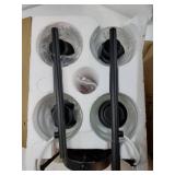 4-Light Bathroom Light Fixtures, Matte Black Modern Vanity Lights Over Mirror with Clear Glass Shade, Bathroom Wall Lamp for Mirror Kitchen Living Room Hallway Cabinet Porch Bedroom Reading. - Retail: