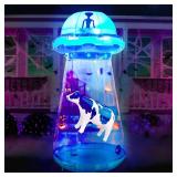 9 FT Tall Halloween Inflatable UFO Outdoor Decorations, Halloween Blow Ups UFO Alien Decor for Yard Decoration with LEDs for Lawn Garden Party Decor - Retail: $73