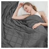 Weighted Blanket for Adults (12lbs, 60x80" Queen Size) - Cooling Heavy Blanket for 110-130lbs with Premium Glass Beads - Soft Thick Big Blankets for All-Season Sleeping Comfort Breathable- Grey - Reta