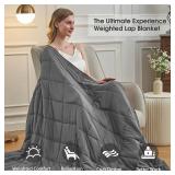 Weighted Blanket for Adults (12lbs, 60x80" Queen Size) - Cooling Heavy Blanket for 110-130lbs with Premium Glass Beads - Soft Thick Big Blankets for All-Season Sleeping Comfort Breathable- Grey - Reta