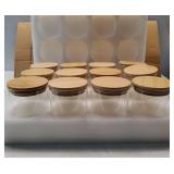 12 oz Glass Food Storage Jar with Bamboo Lid, 12 Pack Borosilicate Glass Airtight Kitchen Storage Containers Sets, Clear Kitchen Canister for Coffee Bean, Nuts, Candy, Cookie, Spices, Tea - Retail: $3