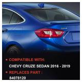 Tail Light Outer Compatible With 2016-2019 Chevy Cruze Sedan Outer Left Driver Side Taillight w/Blubs and Wiring Harness Replace 84078120 - Retail: $40