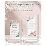Elegant White Wedding Easel Stand, Adjustable 30x20x68 in Welcome To Our Wedding Sign Display Stand with 39 Premium Templates&Leather Straps, Sturdy Display for Wedding, Birthday, Anniversary - Retail