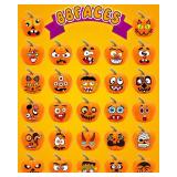 Halloween Pumpkin Stickers for Kids, 88 Funny Face Pumpkin Decorating Kit, Multicolor Vinyl Stickers, Waterproof, Indoor Use, Perfect for Halloween Party Decorations