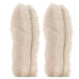 [2 Pair]Real Pure Sheepskin Luxury Insoles Sheepskin Lambswool Blended Shoe Insoles | Durable & Fluffy Perfect for Flat, Beige, [2-Pairs]US 8