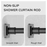 Shower Curtain Rod Adjustable 31-79, Anti-Rust Shower Rod & Spring Tension Shower Rod No Drill, Black Shower Curtain Rod for Bathroom Tension Rod"