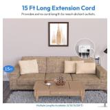 Extension Cord 15 ft, Power Strip with 6 Outlets 4 USB Charger(2 USB C Port), Flat Plug Outlet Extender Long Cord, Protection for Indoor, Home, Office Supplies, Dorm Room Essentials