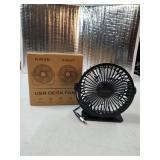 Desk Fan USB Powered Small Portable Fan, 3 Speeds Adjustable Strong Breeze Mini Personal Fans, 360Â° Rotation Quiet Plug In USB Fans for Desktop Bedroom Office Table Travel, Black, 4.9ft Cable