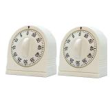 60 Minute Wind Up Timer, Visual Mechanical Timer with Loud Alarm, Manual Countdown Timers for Classroom, Home, Study and Cooking (2 Pack)