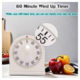 60 Minute Wind Up Timer, Visual Mechanical Timer with Loud Alarm, Manual Countdown Timers for Classroom, Home, Study and Cooking (2 Pack)