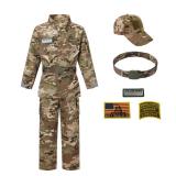 Army Costume for Boys, Kids Military Soldier Costume, Army Outfit for Boys, Halloween Kids Camouflage Uniform, CP Camo, M/6-8Years