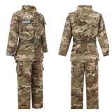Army Costume for Boys, Kids Military Soldier Costume, Army Outfit for Boys, Halloween Kids Camouflage Uniform, CP Camo, M/6-8Years
