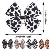 24Pcs/12 Pairs Big Dog Hair Bows Animal Print Zebra Leopard Snake Tiger Peacock Cheetah Snow Leopard Giraffe and Cow for Large Breed Girl Boy Bowknot Topknot Grooming Hair Accessories