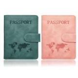 Passport Holder for Travel Essentials, 2 Pack Rfid Passport Cover for Women Men