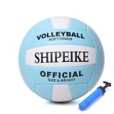 Volleyball Blue Official Ball Thicker PU Waterproof Anti-Explosion Youth Kids Boys Girls Indoor Training Game Outdoor Sand Beach Pool Play Pump Needle
