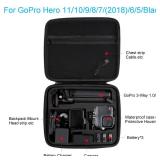 Hard Case for GoPro Hero 13/12/11/10/9/8/7/2018/6/5 Black/4 Silvery Action Camera, Accessories Carrying Storage Shoulder Bag With Strap for DJI Osmo Action 5/4/3 Insta360 Ace Pro