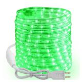 Green Rope Lights, 18ft 216 LED Christmas Rope Lights Connectable, 120V Plugin Green Tube Light Waterproof Indoor Outdoor Clear Christmas Tube Light for Xmas Patio Garden Party Home Decoration