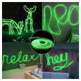 Green Rope Lights, 18ft 216 LED Christmas Rope Lights Connectable, 120V Plugin Green Tube Light Waterproof Indoor Outdoor Clear Christmas Tube Light for Xmas Patio Garden Party Home Decoration