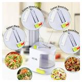 Spiralizer Vegetable Slicer (4-in-1 Rotating Blades) Heavy Duty Veggie Spiralizer with Strong Suction Cup, Zucchini Spiral Noodle/Zoodle/Spaghetti/Pasta Maker (Recipe Book and Cleaning Brush)