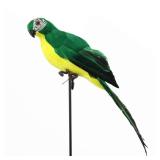 Green Artificial Parrot Life Size Foam Feather Parrot Macaw Birds for Decoration Costume Shoulder Ornament Modern Home Garden Party Decor (13.8inch/35cm)