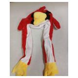 Bubblepompom Cardinal Hat with Ears Moving Jumping Pop Up Beating Hat Plush Farm Animal Holiday Cosplay Dress Up Funny Party Gift for Kids Boys Girls, Red, 22