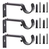Ycolnaefllr Set of 3 Oil Rubbed Bronze Adjustable Curtain Rod Brackets Rod Holders Heavy Duty Curtain Rod Hanging Brackets for 1 Inch Rod