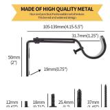 Ycolnaefllr Set of 3 Oil Rubbed Bronze Adjustable Curtain Rod Brackets Rod Holders Heavy Duty Curtain Rod Hanging Brackets for 1 Inch Rod