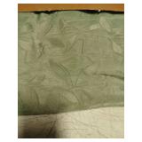 Lecloud Leia 14 Inch Sage Valance for Window Green Sheer Curtains 2 PCS, Jacquard Texture Leaves Semi Voile Living Room Curtain for Small Window, Dual Rod Pockets Bedroom Kitchen Valance, 38W x 14L