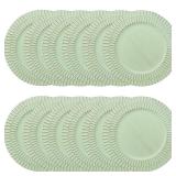 Omuriko Green Charger Plates Set of 12, 13" Plastic Chargers for Dinner Plates, Thanksgiving, Christmas Party Banquet Serveware Supplies