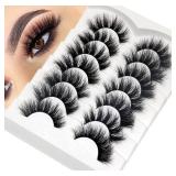 Losha False Lashes Super Fluffy Faux Mink Eyelashes Dramatic Long and Full Fake Eyelashes 7 Pairs Pack Volume Lashes