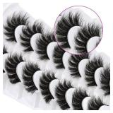 Losha False Lashes Super Fluffy Faux Mink Eyelashes Dramatic Long and Full Fake Eyelashes 7 Pairs Pack Volume Lashes