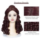 Wiggy Mermaid Brown Princess Wig with Bun Long Curly Wig + Cap for Halloween Costume Cosplay